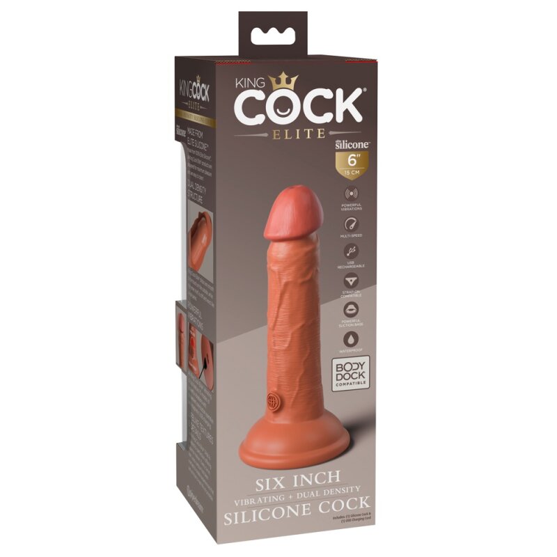 6" Vibrating + Dual Density Silicone Cock