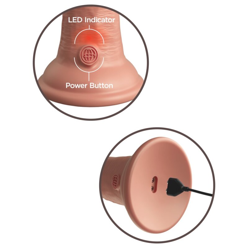 8" Vibrating + Dual Density Silicone Cock