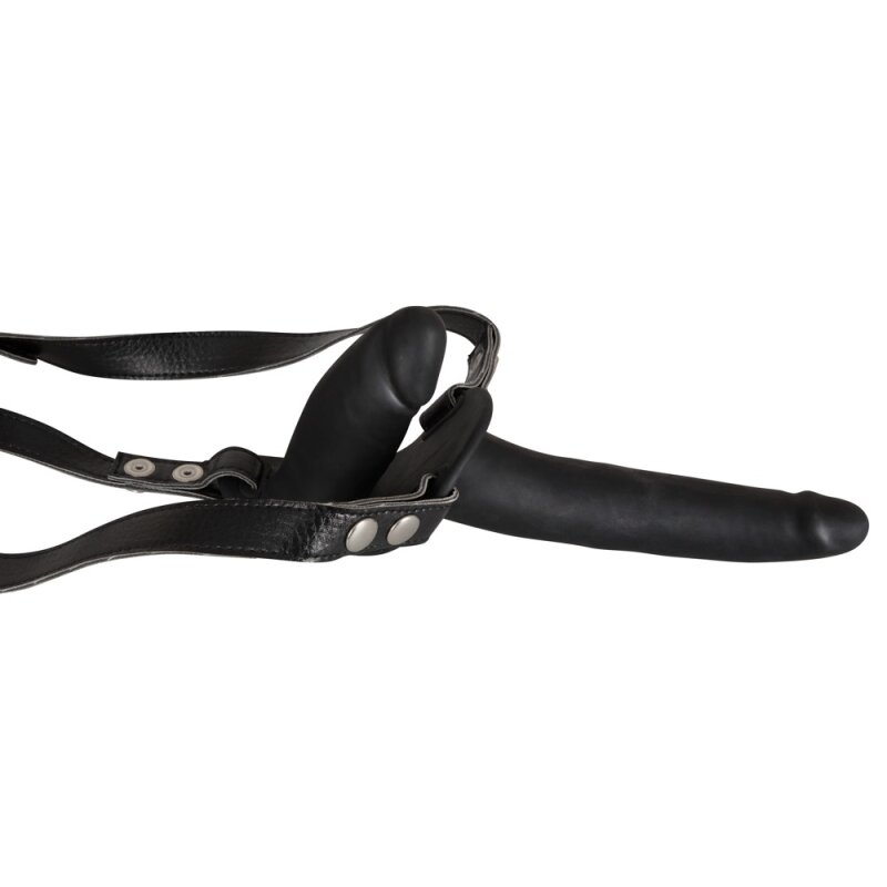 Double Strap-On Black Silicone