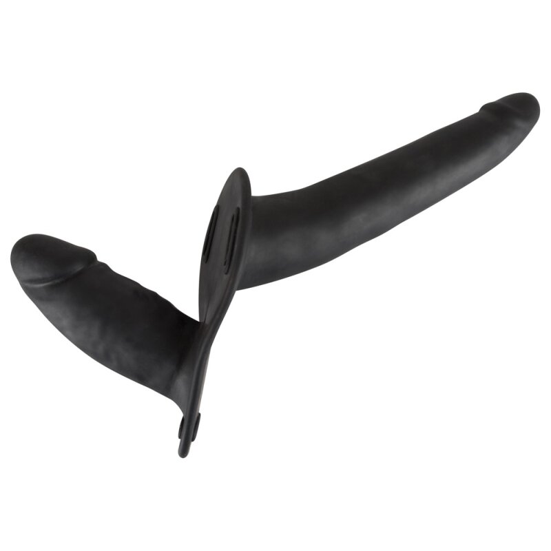Double Strap-On Black Silicone