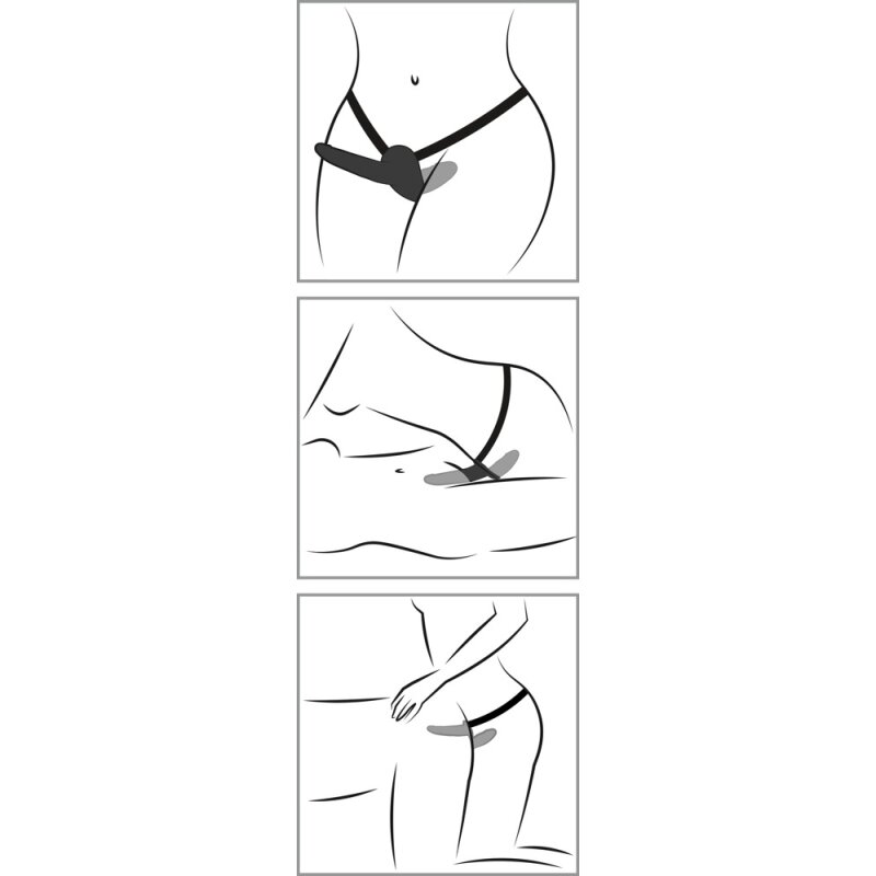 Double Strap-On Black Silicone