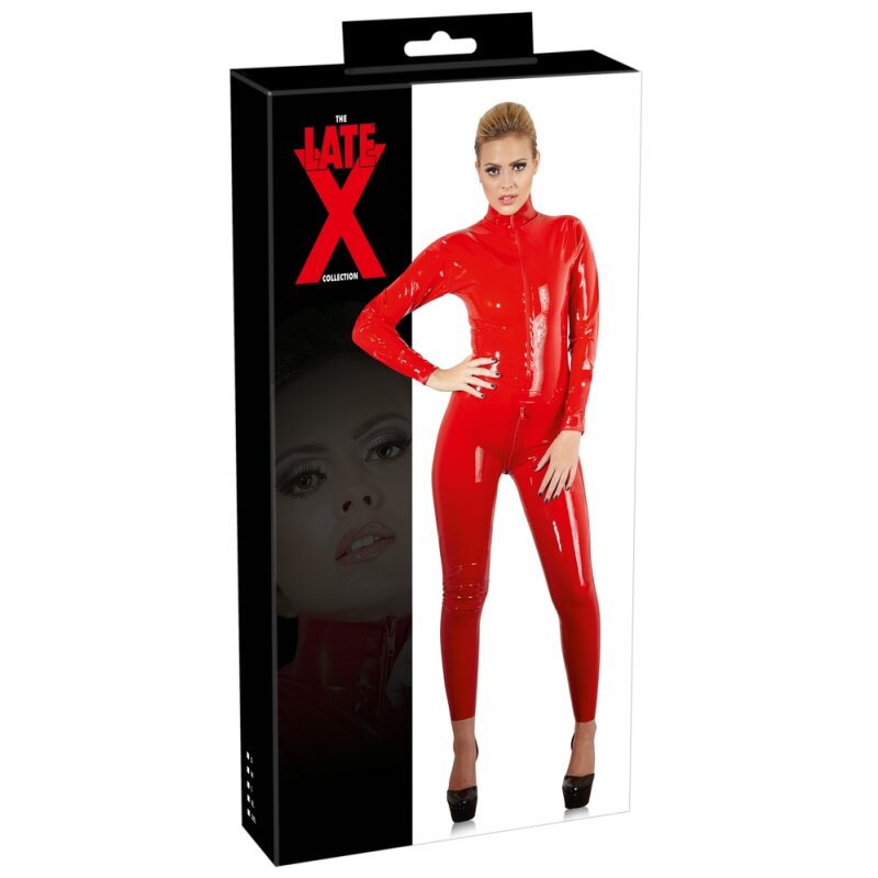 Latex Catsuit rot M