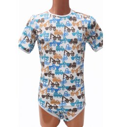 Wrap Bodysuit &ldquo;Construction Love&rdquo; Short Sleeve