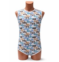 Wrap Bodysuit “Construction Love” Sleeveless