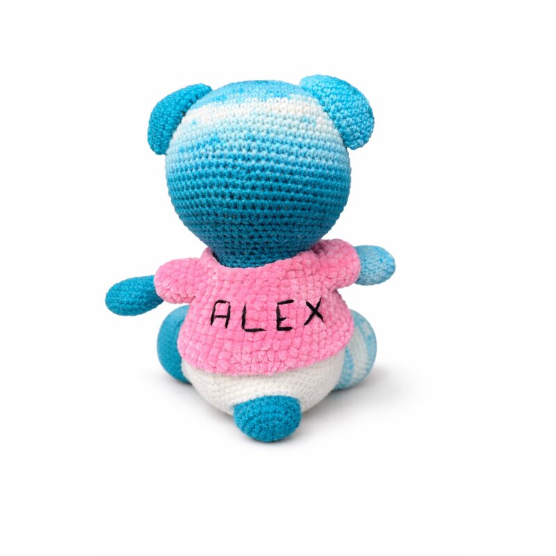 Häkel-Teddybär mit Windel – Rosa oder Blau