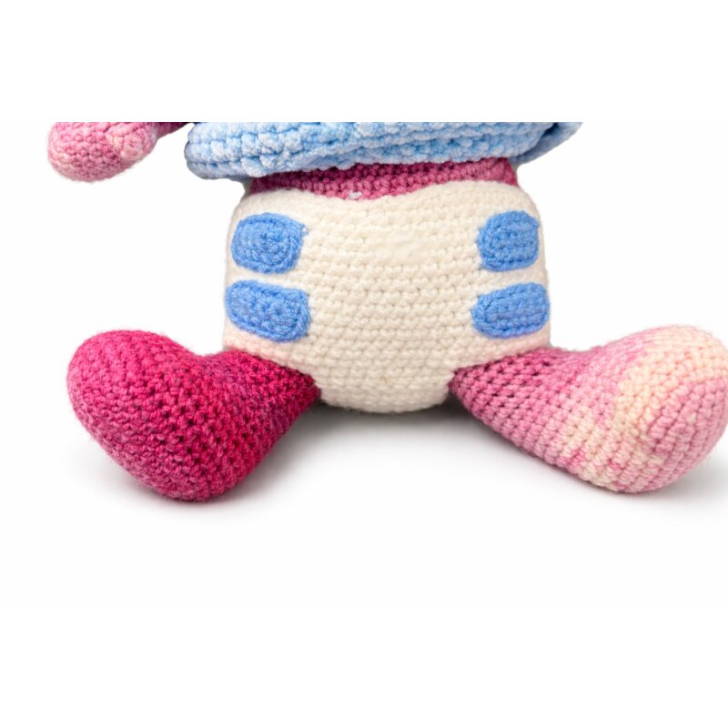 Häkel-Teddybär mit Windel – Rosa oder Blau