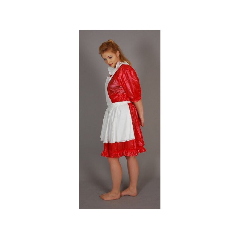 ANNALENA PVC Dress with Apron & Ruffles
