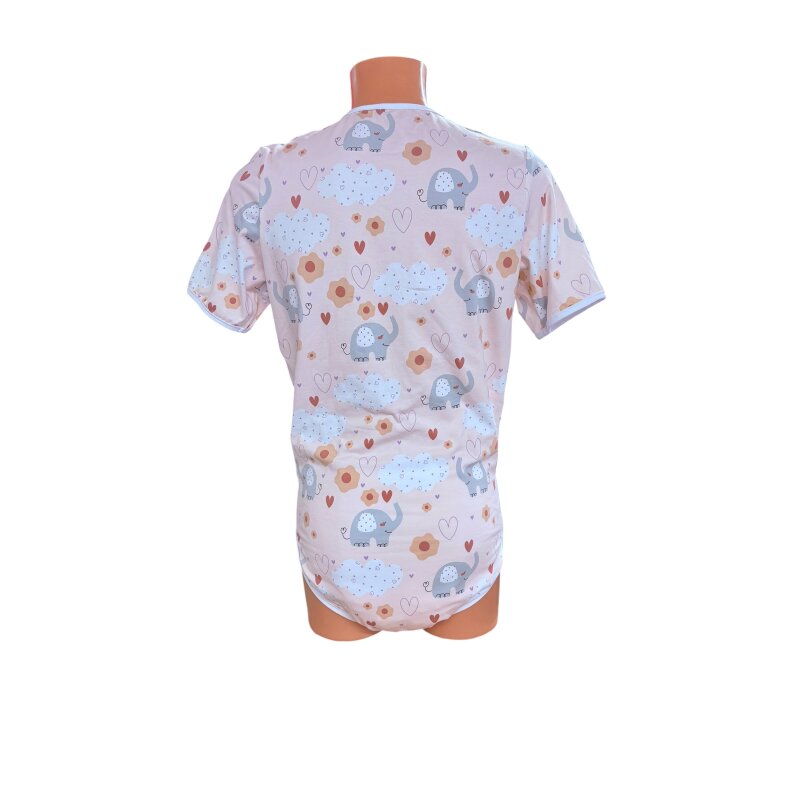 Wickelbody Kurzarm „Elefantenzauber Rosa“