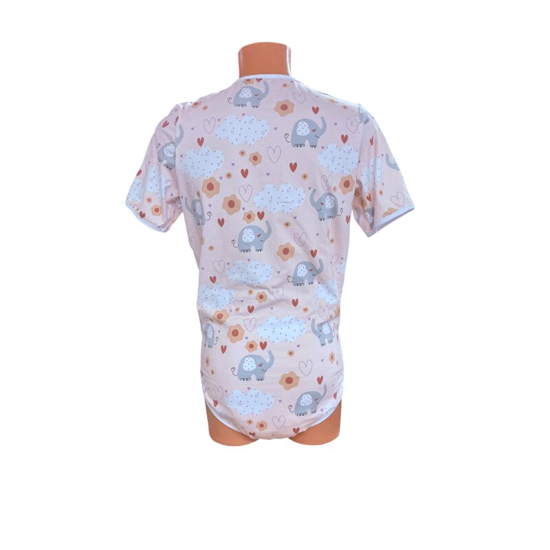 Wickelbody Kurzarm „Elefantenzauber Rosa“