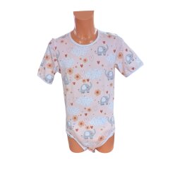 Wickelbody Kurzarm „Elefantenzauber Rosa“