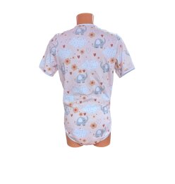 Wickelbody Kurzarm „Elefantenzauber Rosa“
