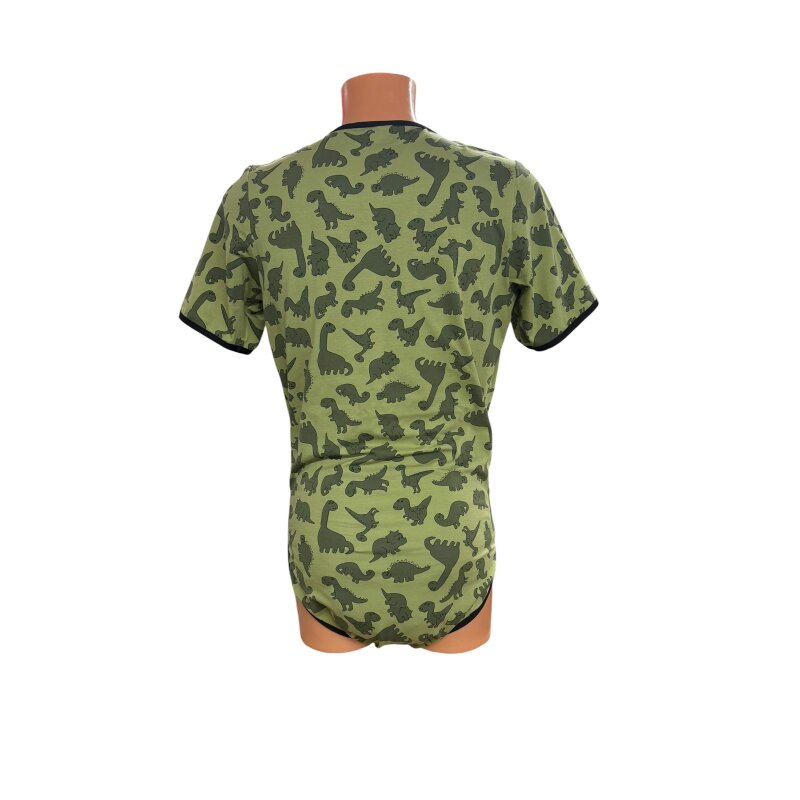Dinosaur Wrap Bodysuit Short Sleeve Olive Green