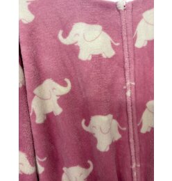 Fleece-Strampler Elefant Rosa