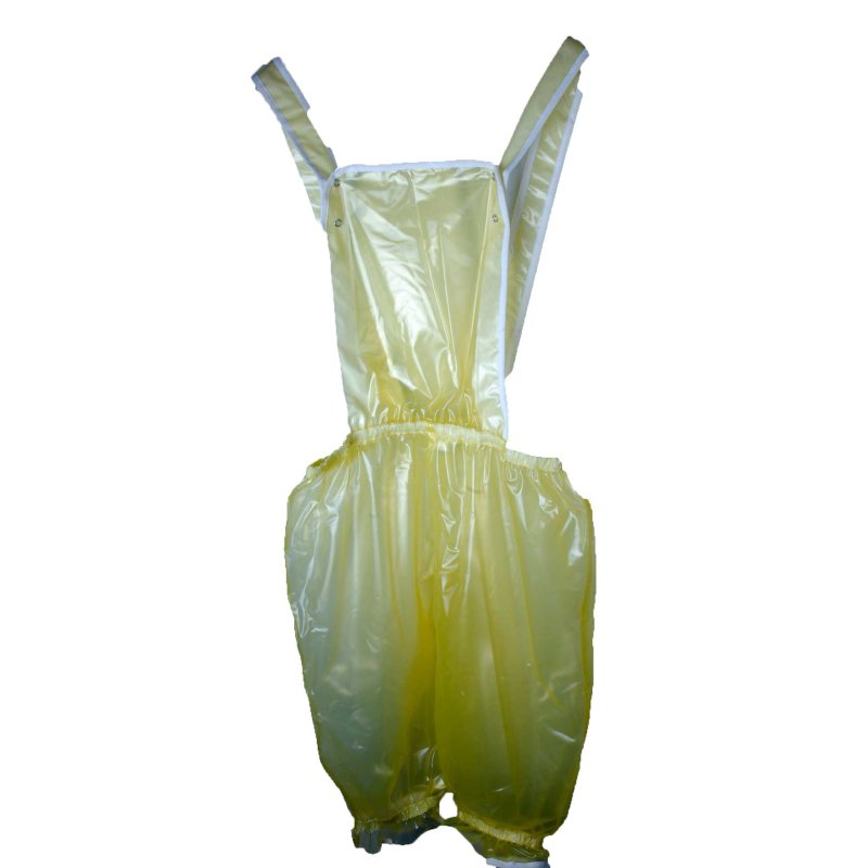 Jessica Latzhose mit kurzem Bein PVC gelb transparent L