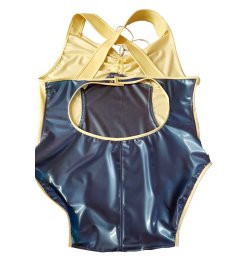 Latex Badeanzug lisa weiss Met. Blau