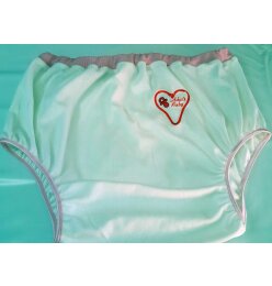 "Adult Baby" Diaper Cover with Heart Embroidery...