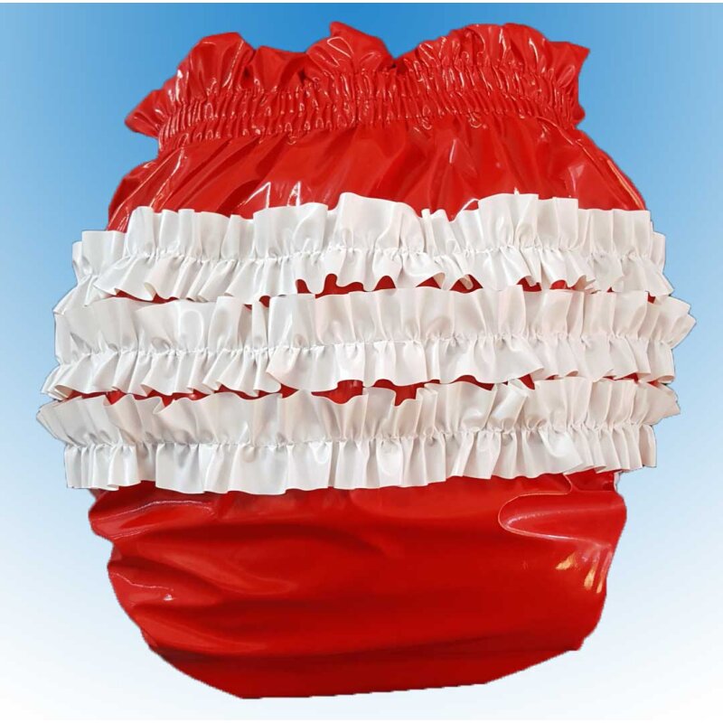 Big Kiddyfee Omutsu Lackstoff mit Rüschen Rosa-2 = 90  bis 130 cm Hüfte