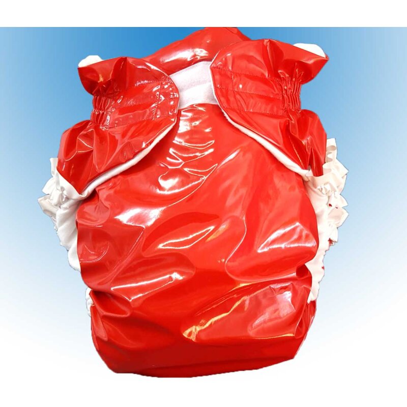 Big Kiddyfee Omutsu Lackstoff mit Rüschen Rosa-2 = 90  bis 130 cm Hüfte