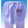 "Adult Baby" Nicky Fabric Diaper Cover with Heart Embroidery