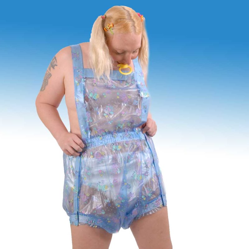 Latzhose Klaus-Dieter Windelhose für Erwachsene Lackfolie glasklar M