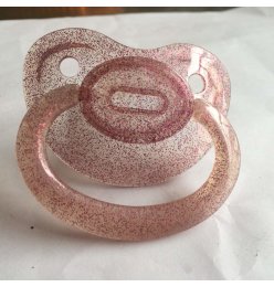 Adult Baby Schnuller Gr. XL ("NUK6")  Adult Baby Verkleidung rosa transparent glitzer