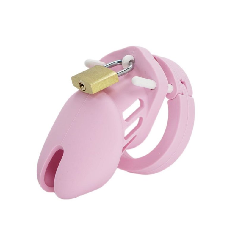 Male Chastity CB-XS Silikon Peniskäfig kurz verschiedene Farben pink