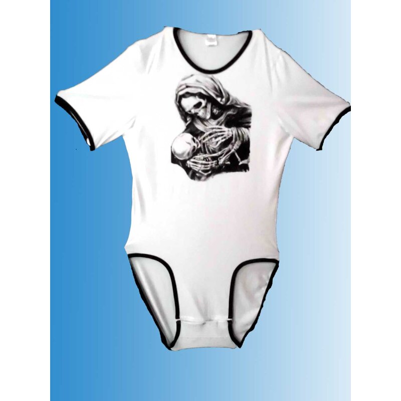 White Darknes Bones Siebdruck Wickelbody kurz Arm
