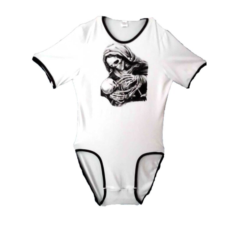 White Darknes Bones Siebdruck Wickelbody kurz Arm