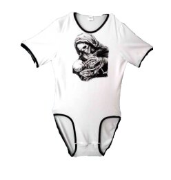 White Darknes Bones Siebdruck Wickelbody kurz Arm