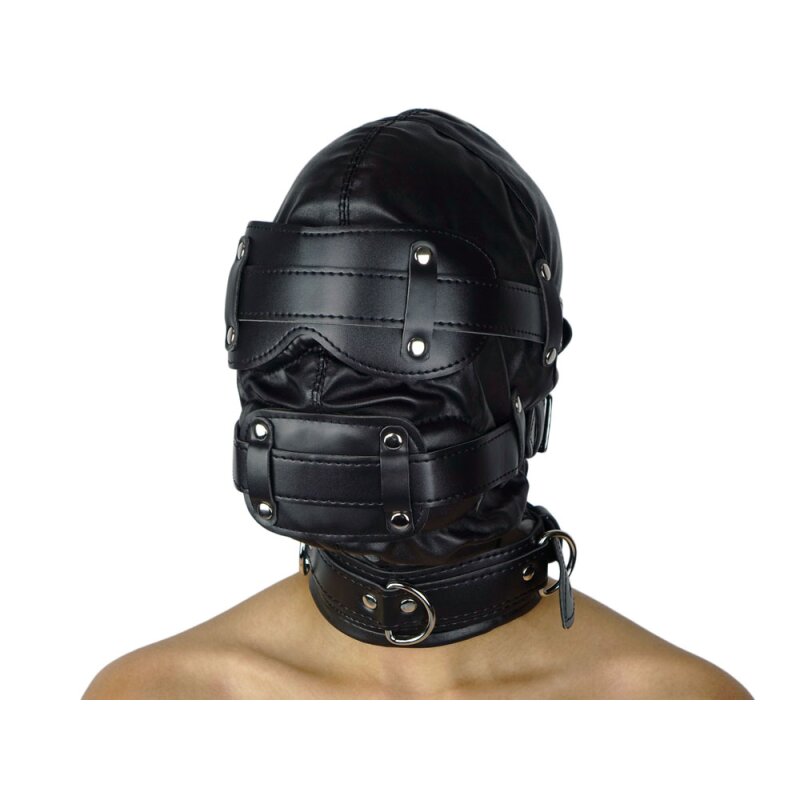 Soundproof Isolation Mask with Dildo Gag black