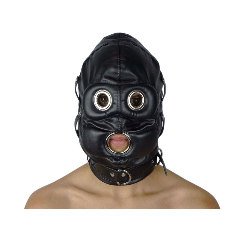 Soundproof Isolation Mask with Dildo Gag black