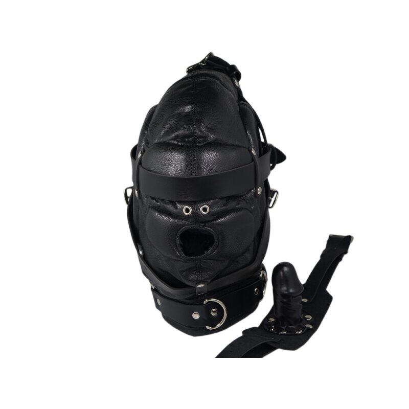 Schallgedämmte Isolationsmaske mit abnehmbarem Knebel rosa