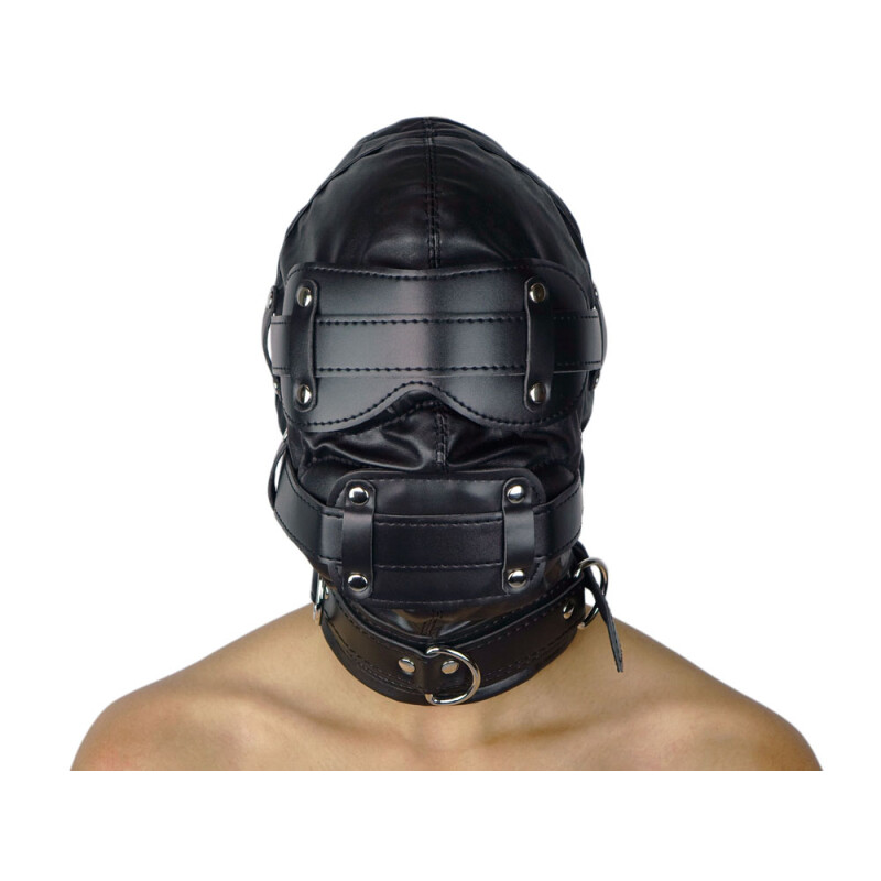 Schallgedämmte Isolationsmaske mit abnehmbarem Knebel rosa